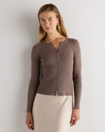 Cotton Cashmere Fitted Ribbed Cardigan - US 4933