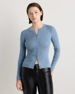Cotton Cashmere Fitted Ribbed Cardigan - US 1529