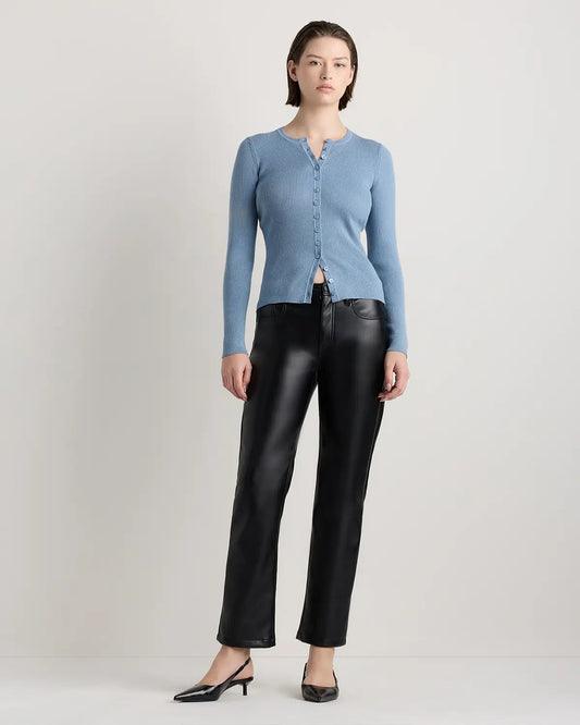 Cotton Cashmere Fitted Ribbed Cardigan - US 1529