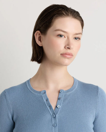 Cotton Cashmere Fitted Ribbed Cardigan - US 1529