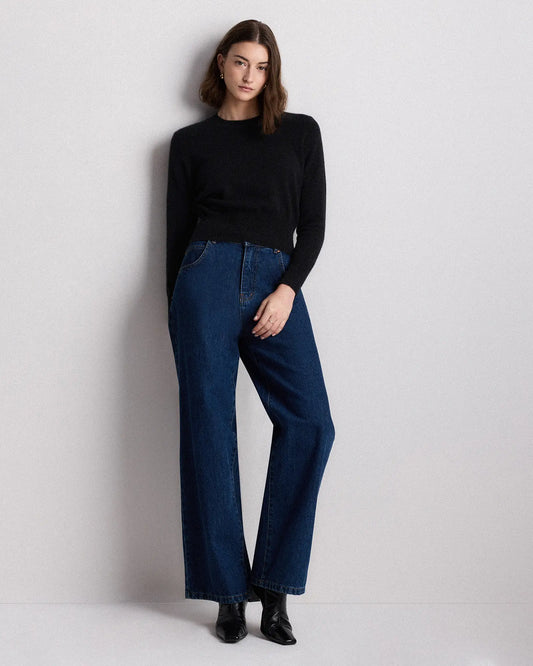 Mongolian Cashmere Shrunken Crewneck Sweater - US 8732