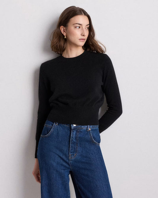 Mongolian Cashmere Shrunken Crewneck Sweater - US 8732
