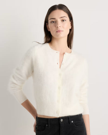 Brushed Cashmere Cropped Crewneck Cardigan - US 2258