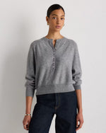 Mongolian Cashmere Dolman Sleeve Henley Sweater - US 2473
