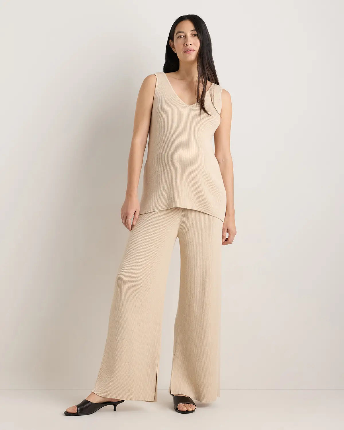 Cotton Cashmere Maternity and Nursing V-Neck Tank - US 7498