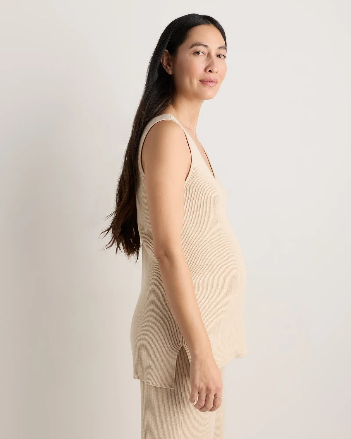 Cotton Cashmere Maternity and Nursing V-Neck Tank - US 7498