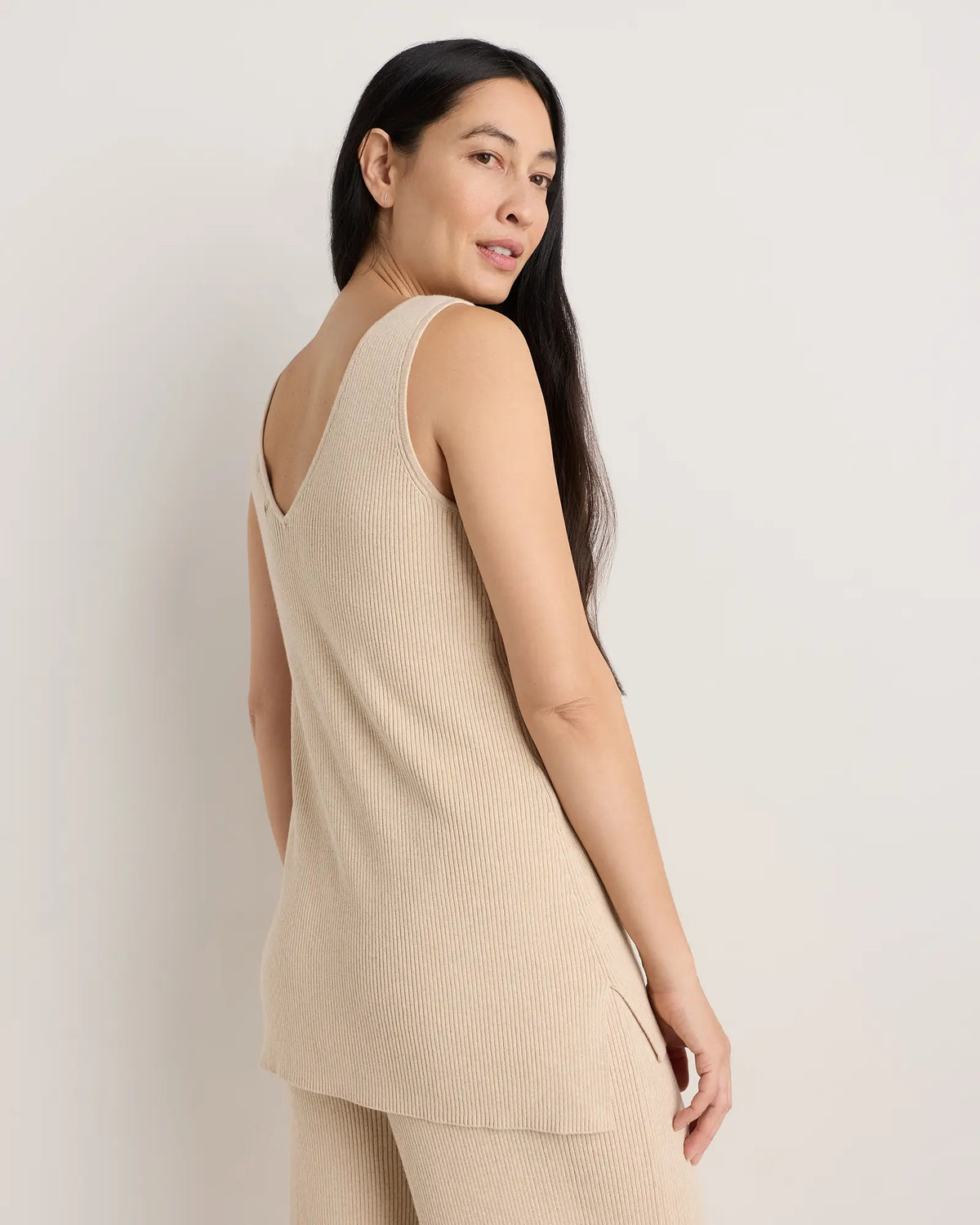 Cotton Cashmere Maternity and Nursing V-Neck Tank - US 7498
