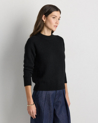 100% Yak Wool Diamond Stitch Crew - US 9697