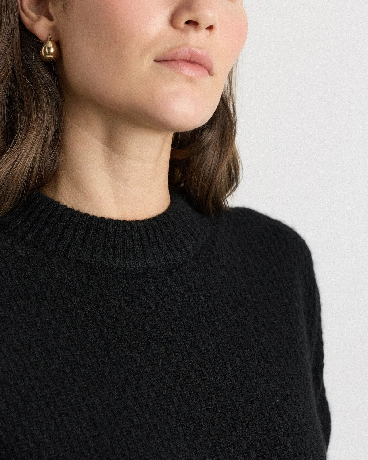 100% Yak Wool Diamond Stitch Crew - US 9697