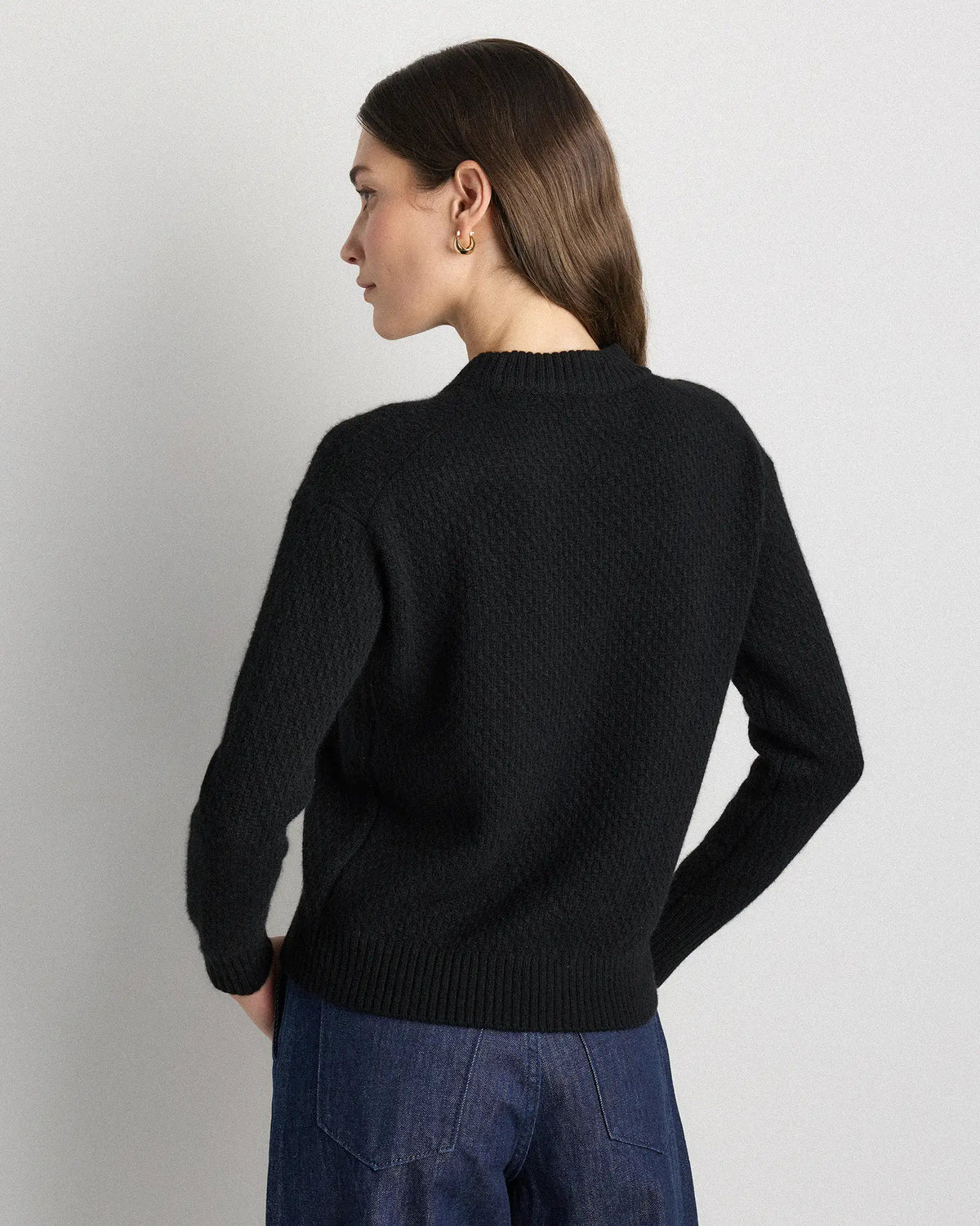 100% Yak Wool Diamond Stitch Crew - US 9697