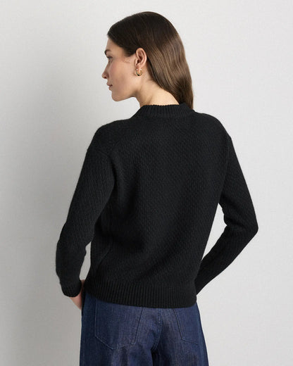 100% Yak Wool Diamond Stitch Crew - US 9697