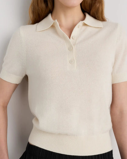 Mongolian Cashmere Short Sleeve Polo - US 9811