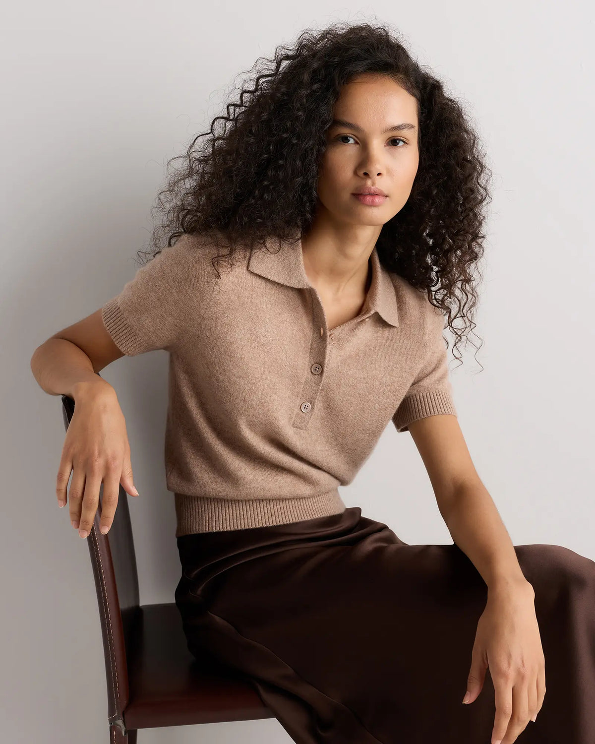 Mongolian Cashmere Short Sleeve Polo - US 8229