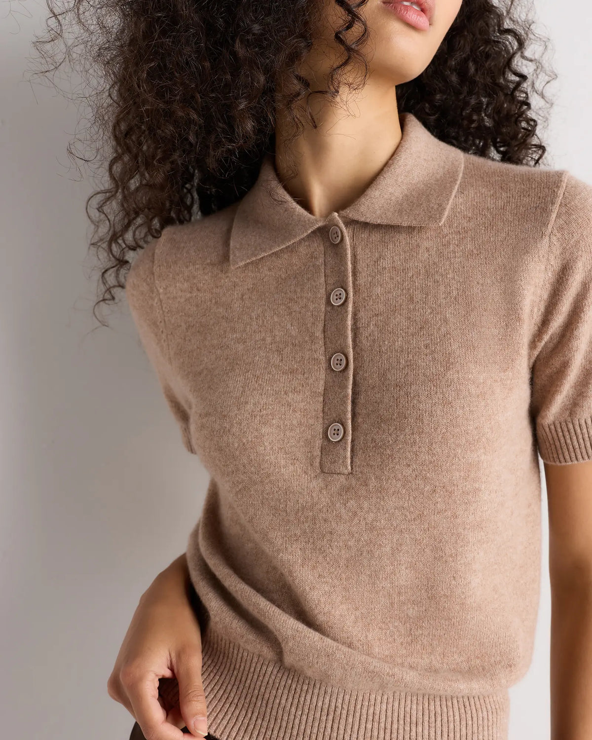 Mongolian Cashmere Short Sleeve Polo - US 8229