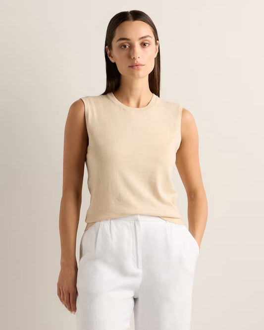 Lightweight Cotton Cashmere Sweater Tank - US 5186
