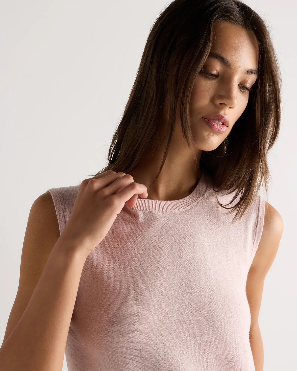 Lightweight Cotton Cashmere Sweater Tank - US 5729