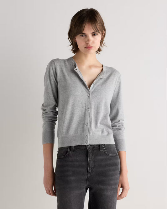 Lightweight Cotton Cashmere Crew Cardigan - US 9025