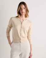 Lightweight Cotton Cashmere Crew Cardigan - US 5241