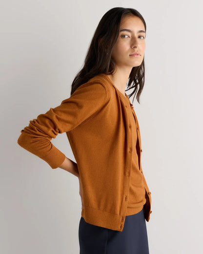 Lightweight Cotton Cashmere Crew Cardigan - US 0333
