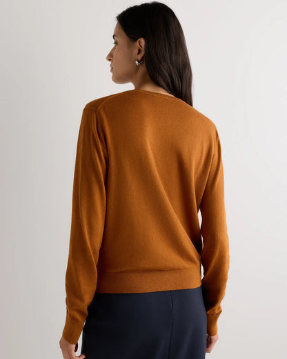 Lightweight Cotton Cashmere Crew Cardigan - US 0333