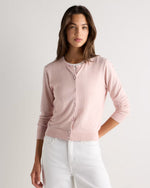 Lightweight Cotton Cashmere Crew Cardigan - US 9893