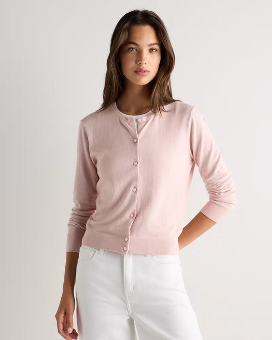 Lightweight Cotton Cashmere Crew Cardigan - US 9893