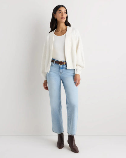 100% Organic Cotton Waffle Stitch Open Cardigan - US 0263