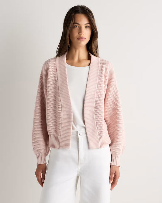 100% Organic Cotton Waffle Stitch Open Cardigan - US 3282