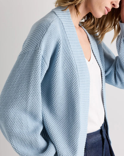 100% Organic Cotton Waffle Stitch Open Cardigan - US 5299