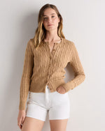 100% Organic Cotton Cable Crew Cardigan - US 3686