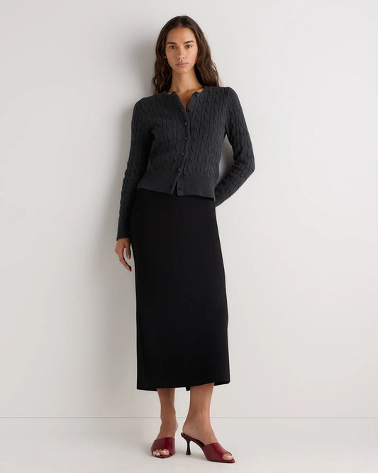 100% Organic Cotton Cable Crew Cardigan - US 2431