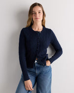 100% Organic Cotton Cable Crew Cardigan - US 9024