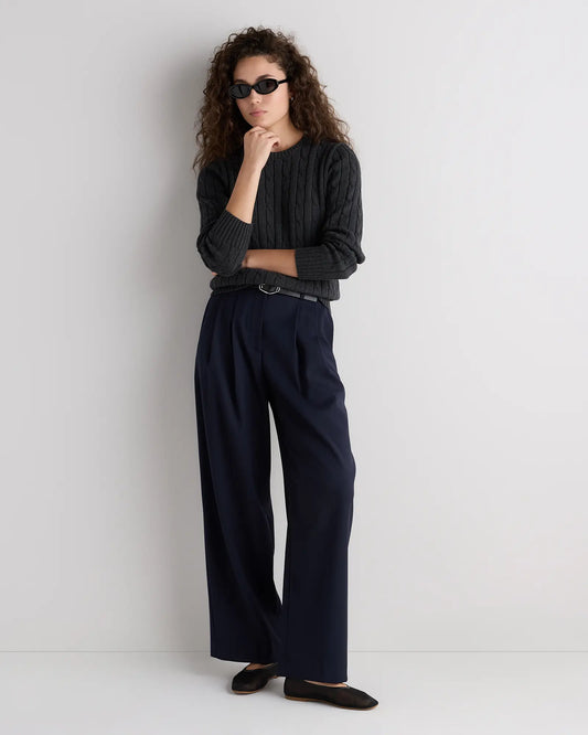 100% Organic Cotton Cable Crewneck Sweater - US 6015