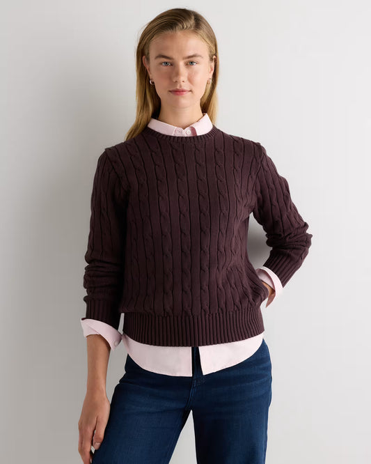 100% Organic Cotton Cable Crewneck Sweater - US 4864
