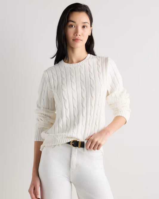 100% Organic Cotton Cable Crewneck Sweater - US 3151