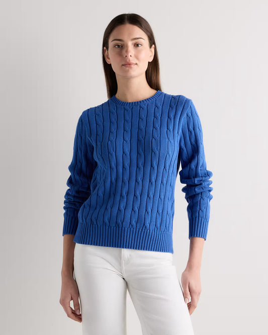 100% Organic Cotton Cable Crewneck Sweater - US 4525