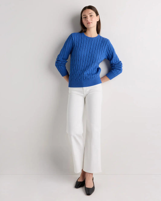 100% Organic Cotton Cable Crewneck Sweater - US 4525