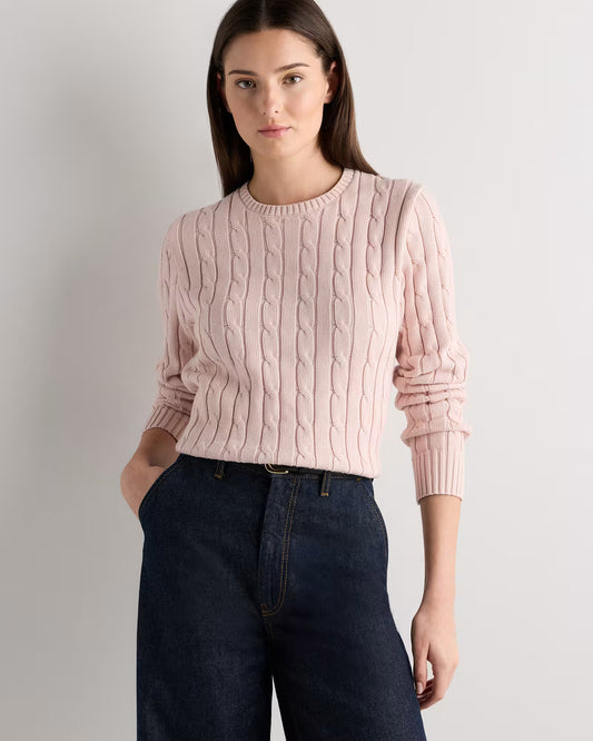 100% Organic Cotton Cable Crewneck Sweater - US 4022