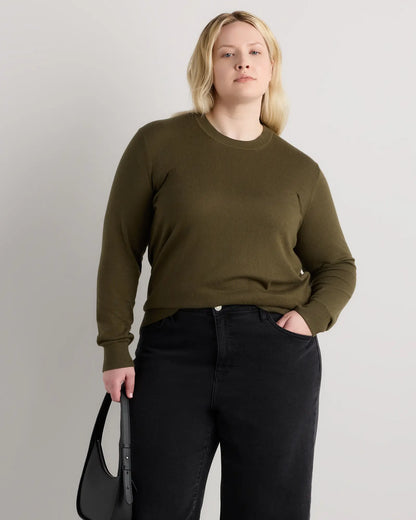 Lightweight Cotton Cashmere Crew Sweater - US 3541