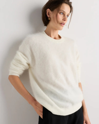 Brushed Cashmere Oversized Crewneck Sweater - US 0782