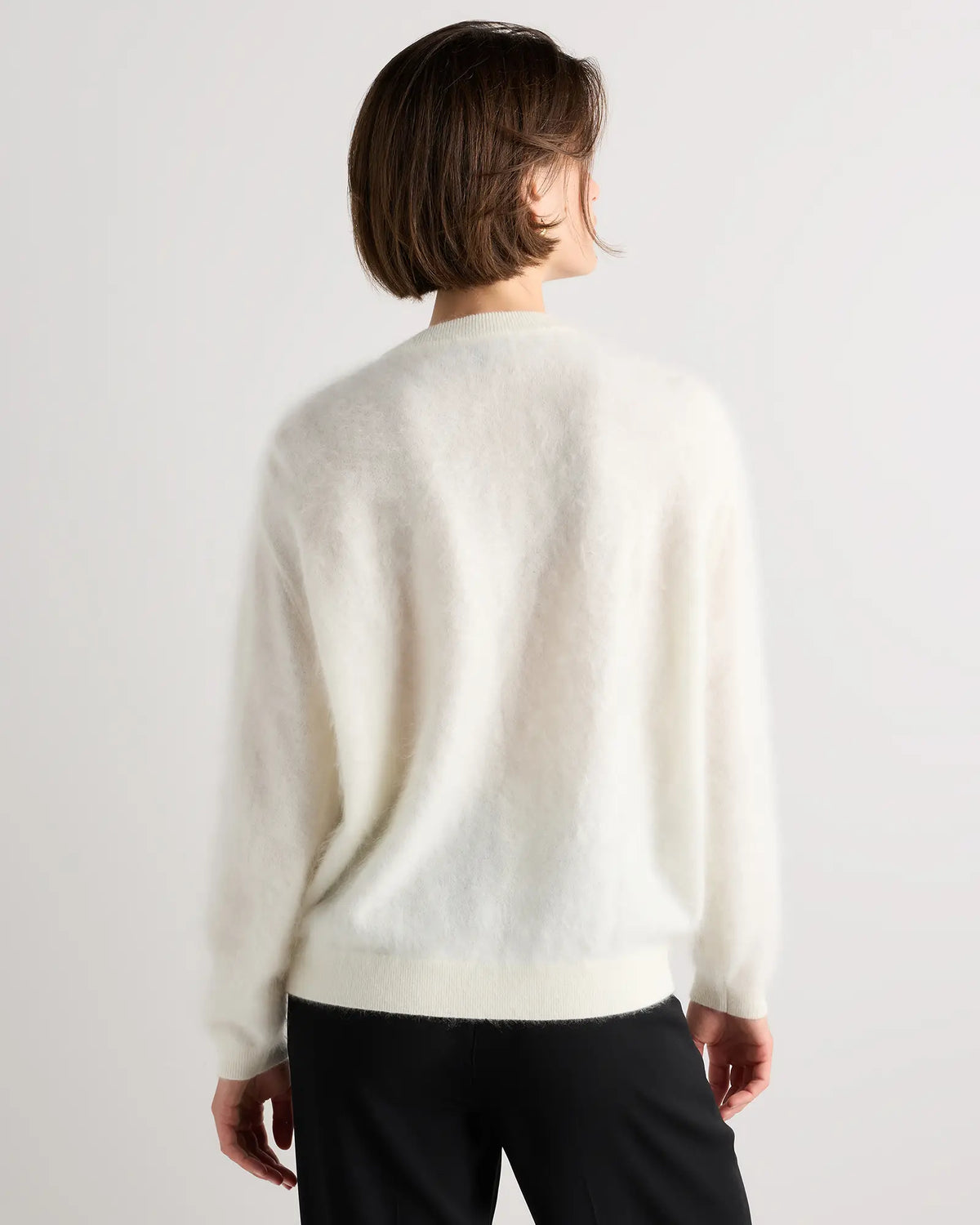 Brushed Cashmere Oversized Crewneck Sweater - US 0782
