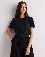 Mongolian Cashmere Shrunken Cable Tee - US 7216