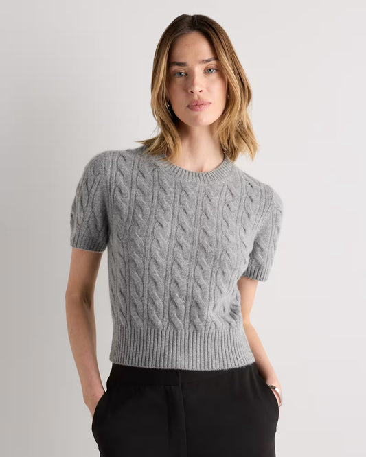 Mongolian Cashmere Shrunken Cable Tee - US 1949