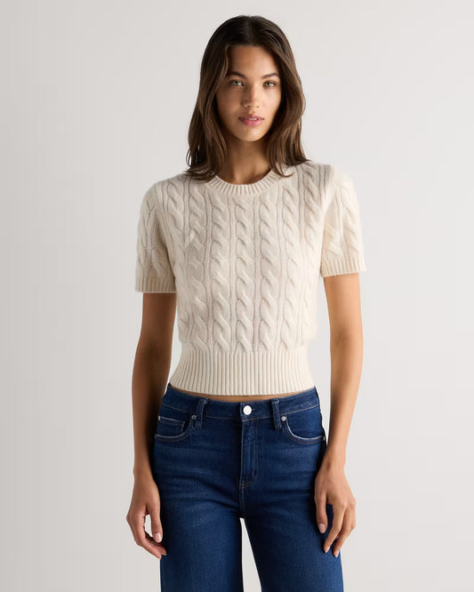 Mongolian Cashmere Shrunken Cable Tee - US 0045