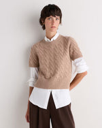 Mongolian Cashmere Shrunken Cable Tee - US 5606