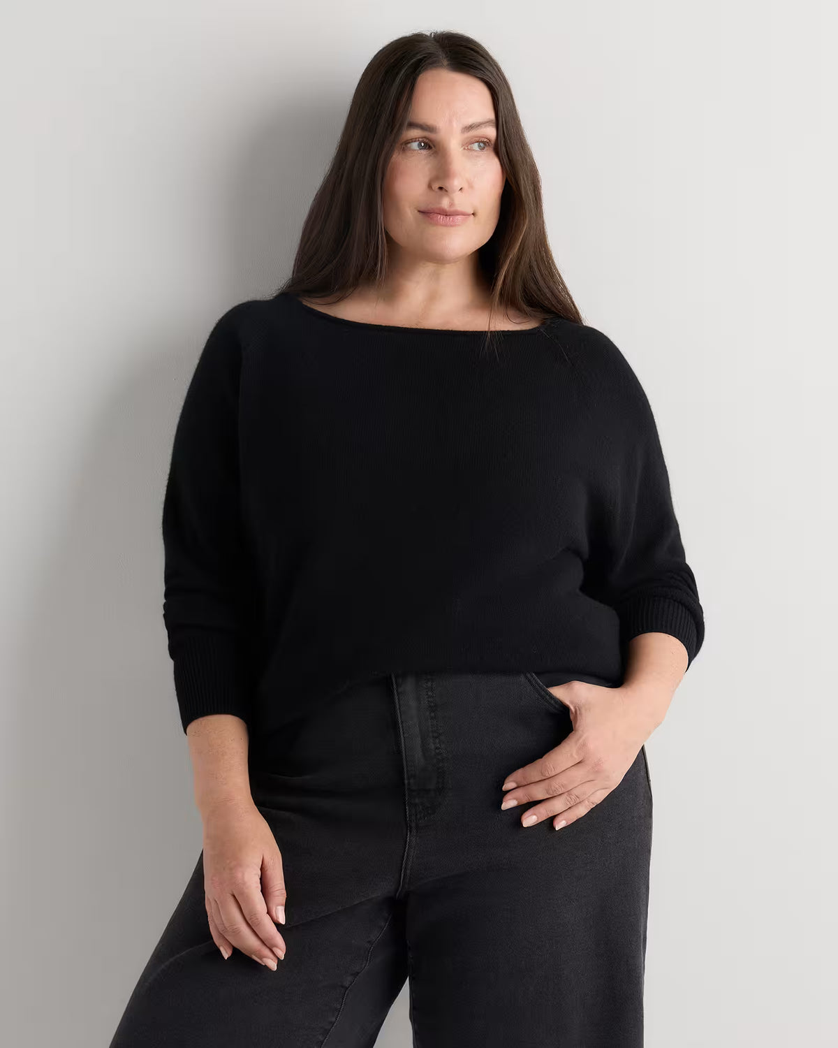 Mongolian Cashmere Boatneck Sweater - US 7010