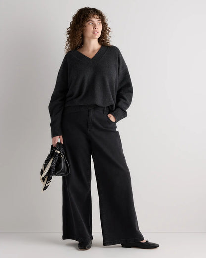 Mongolian Cashmere Oversized V-Neck Sweater - US 6837