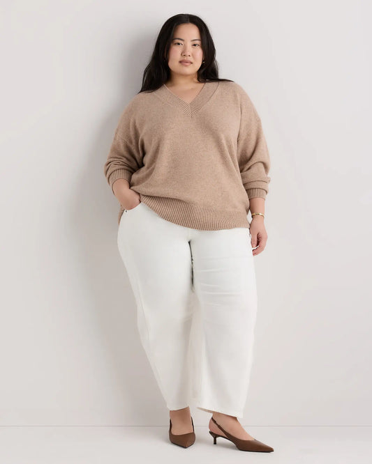 Mongolian Cashmere Oversized V-Neck Sweater - US 4543