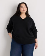 Mongolian Cashmere Oversized V-Neck Sweater - US 2672