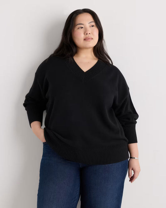 Mongolian Cashmere Oversized V-Neck Sweater - US 2672